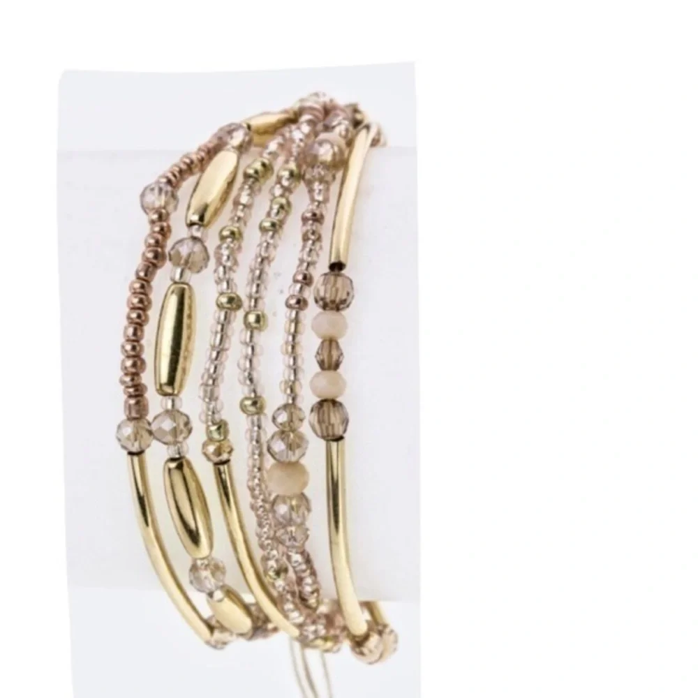 Mix Bead Adjustable Drawstring Bracelet
